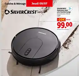 Lidl SILVERCREST Aspirateur robot avec fonction lavage offre