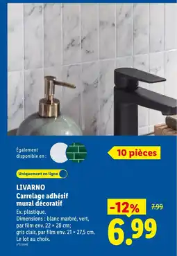 Lidl LIVARNO Carrelage adhésif mural décoratif offre