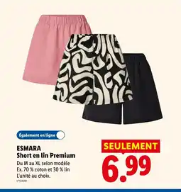 Lidl ESMARA Short en lin Premium offre