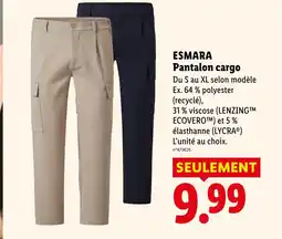 Lidl ESMARA Pantalon cargo offre