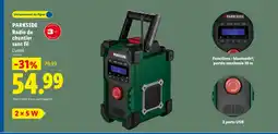 Lidl PARKSIDE Radio de chantier sans fil offre