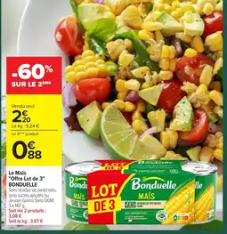 Carrefour BONDUELLE Le Maïs Offre Lot de 3 offre