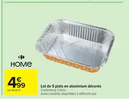 Carrefour HOME Lot de 5 plats en aluminium décorés offre