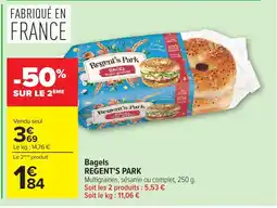 Carrefour REGENT'S PARK Bagels offre