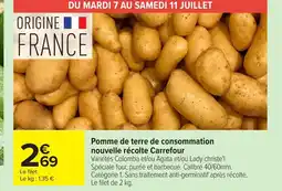 Carrefour Pomme de terre de consommation nouvelle récolte offre
