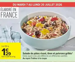 Carrefour Salade de pâtes risoni, thon et poivrons grillés offre