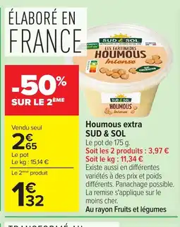 Carrefour SUD & SOL Houmous extra offre