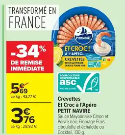 Carrefour Crevettes Et Croc à l'Apéro offre