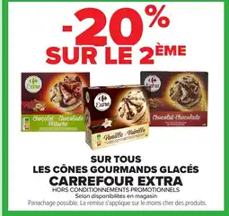 Carrefour CARREFOUR EXTRA Sur tous les cônes gourmands glacés offre