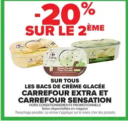 Carrefour Sur tous les bacs de crème glacée carrefour extra et carrefour sensation offre