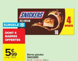 Carrefour SNICKERS Barres glacées offre