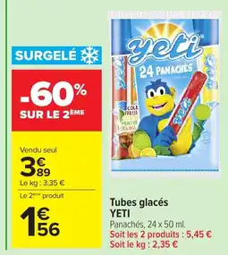 Carrefour YETI Tubes glacés offre
