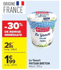 Carrefour PAYSAN BRETON Le Yaourt offre