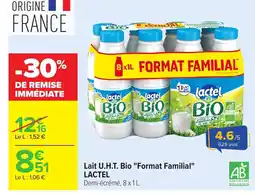 Carrefour LACTEL Lait U.H.T. Bio Format Familial offre