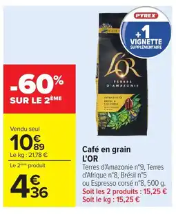 Carrefour L'OR Café en grain offre