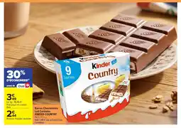 Carrefour KINDER COUNTRY Barres Chocolatées Lait Céréales offre