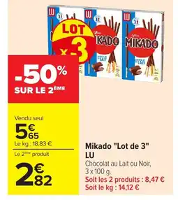 Carrefour LU Mikado Lot de 3 offre