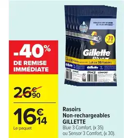 Carrefour GILLETTE Rasoirs Non-rechargeables offre