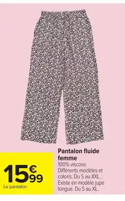 Carrefour Pantalon fluide femme offre