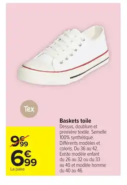 Carrefour TEX Baskets toile offre
