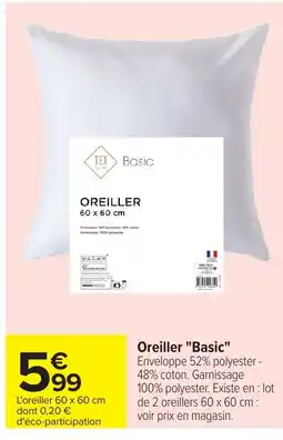 Carrefour Oreiller Basic offre