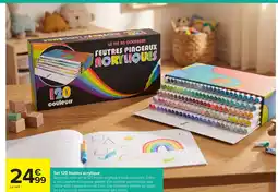 Carrefour Set 120 feutres acrylique offre