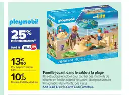 Carrefour PLAYMOBIL Famille jouant dans le sable à la plage offre