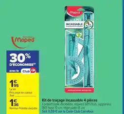 Carrefour MAPED Kit de traçage incassable 4 pièces offre