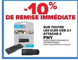 Carrefour PNY Sur toutes les clés usb 3.1 attache 4 offre