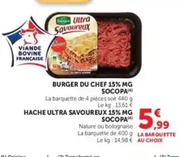 U Express SOCOPA Burger du chef 15% mg offre