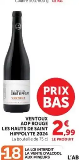 U Express Ventoux aop rouge les hauts de saint hippolyte 2024 offre