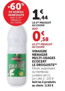 U Express LE DROGUISTE Vinaigre menager multi-usages ecocert offre