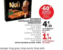 U Express NUII Batonnets australian macadamia surgeles offre