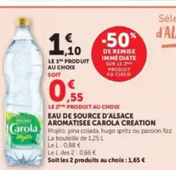 U Express Eau de source d'alsace aromatisee carola creation offre