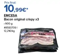 Costco EMCESA Bacon original crispy x3 offre