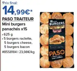 Costco PASO TRAITEUR Mini burgers panachés x15 offre