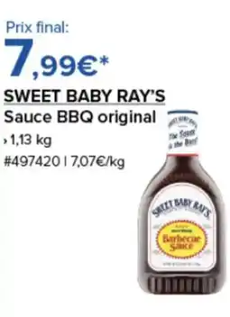 Costco SWEET BABY RAY'S Sauce BBQ original offre