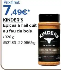 Costco KINDER'S Epices à l'ail cuit au feu de bois offre