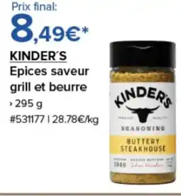 Costco KINDER'S Epices saveur grill et beurre offre