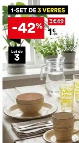 BUT 1-set de 3 verres offre