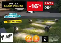 BUT Lot de 4 balises solaires dragor offre