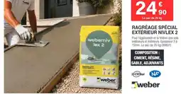 Chretien Matériaux WEBER Ragréage spécial extérieur nivlex 2 offre