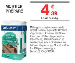 Chretien Matériaux Mortier préparé offre