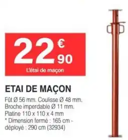 Chretien Matériaux Etai de maçon offre