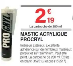 Chretien Matériaux Mastic acrylique procryl offre