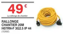Chretien Matériaux Rallonge chantier 20m h07rn-f 3g2.5 ip 44 offre