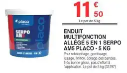 Chretien Matériaux Enduit multifonction allégé 5 en 1 serpo am5 placo offre