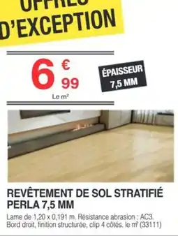 Chretien Matériaux Revêtement de sol stratifié perla 7,5 mm offre