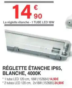 Chretien Matériaux Réglette étanche ip65, blanche, 4000k offre