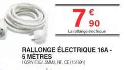Chretien Matériaux Rallonge électrique 16a - 5 mètres offre